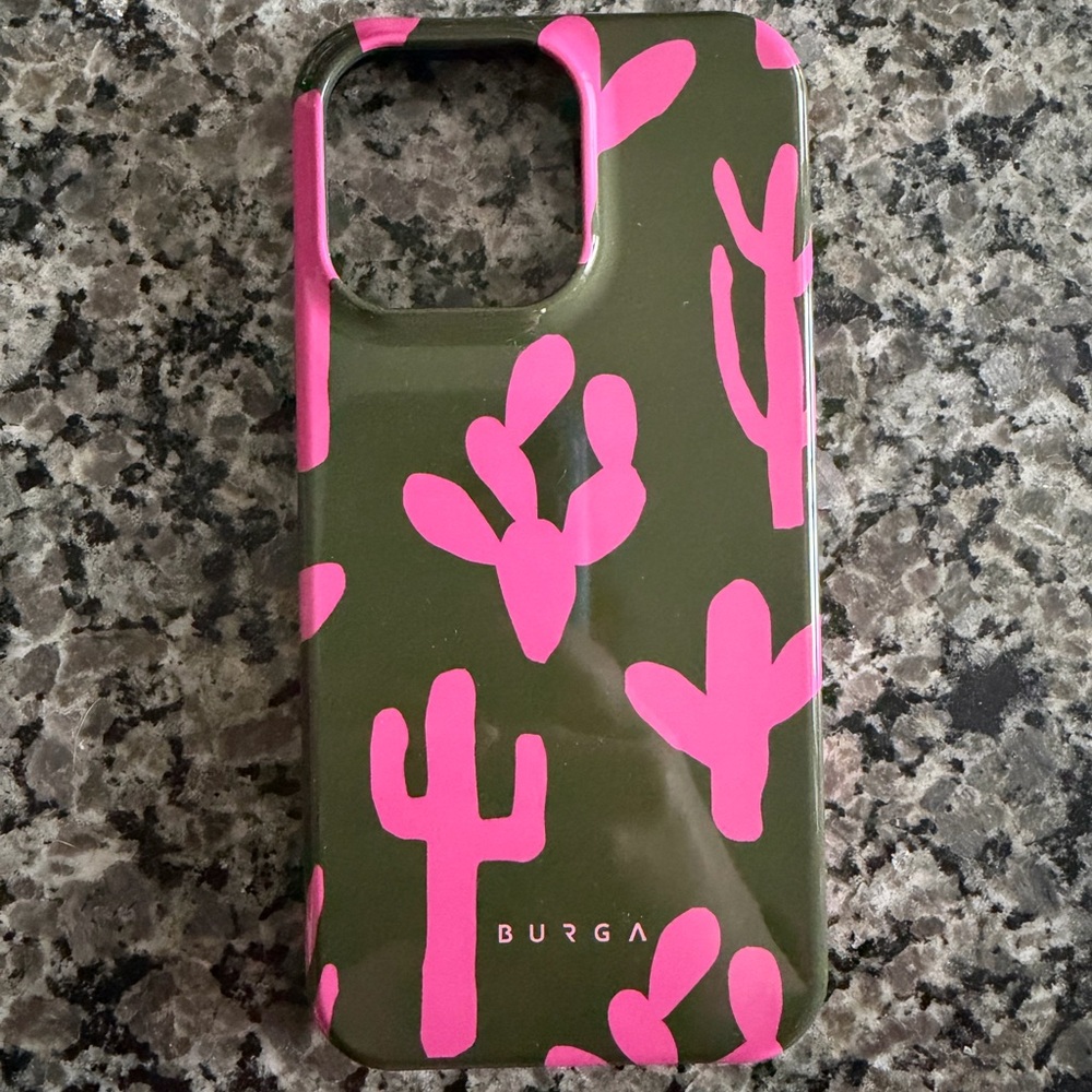 Pink and Green Cactus iPhone 15 Pro Max Case